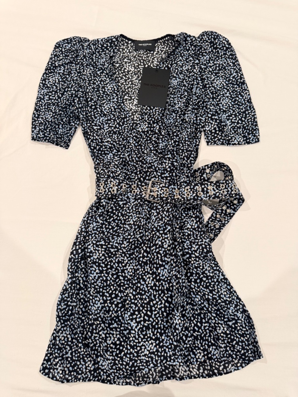 The Kooples BNWT Summer Dot Wrap Mini Dress - FR0/ US 2